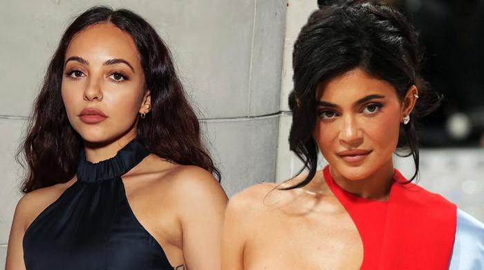JADE reacts as ‘Angel of My Dreams' plays during Kylie Jenner's VS debut