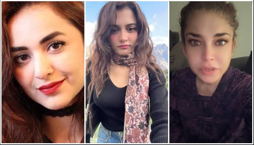 Actors Yumna Zaidi (L), Faiza Khan (C) and Mishi Khan (R). — Instagram