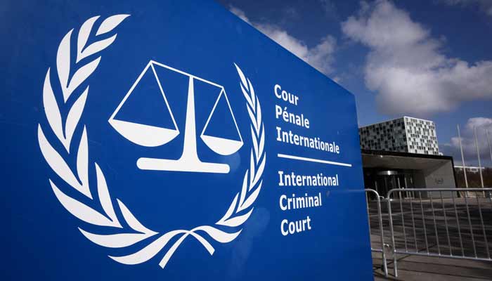 This general view shows the exterior and the logo of the International Criminal Court (ICC) in The Hague on March 28, 2026. —  AFP