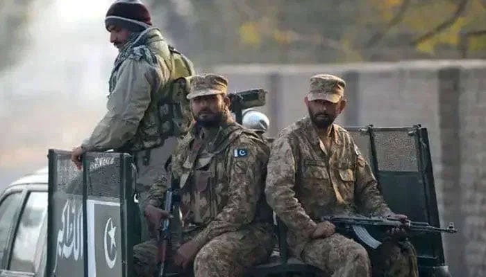 Soldiers patrol in a Pakistan Army vehicle in this undated image. — AFP/File