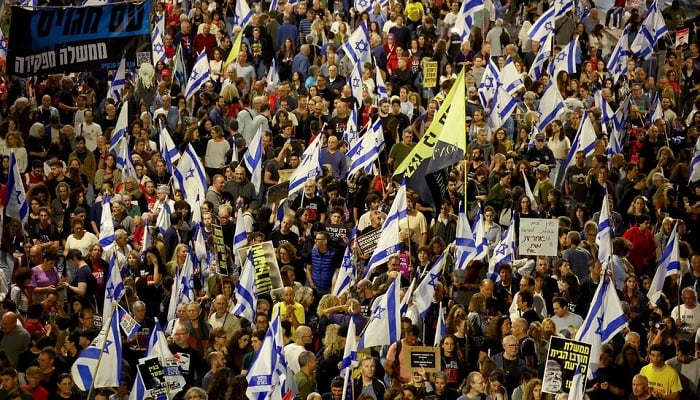 People attend a protest against Israeli Prime Minister Benjamin Netanyahus government and to call for the release of hostages kidnapped in the deadly October 7 attack on Israel by the Palestinian Islamist group Hamas from Gaza, in Tel Aviv, Israel. — Reuters/File