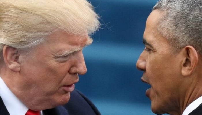 US President Donald Trump (L) and former president Barack Obama. — Reuters/File