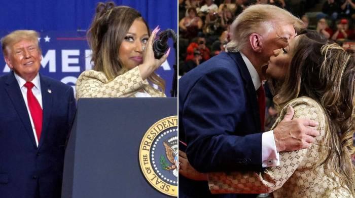 Trump passes bizarre remark about Nicki Minaj's body as she joins rally