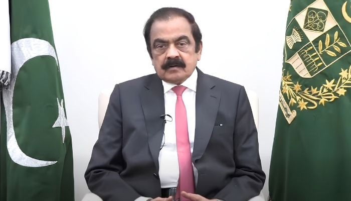 Adviser to the Prime Minister on Political Affairs Rana Sanaullah speaks during an event. — Facebook/ RanaSanaUllahOfficial/File