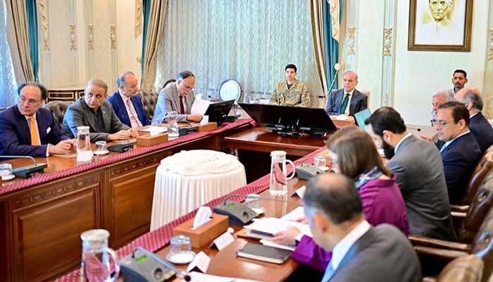 Prime Minister Shehbaz Sharif chairs a meeting to review progress on AI and digitalisation initiatives and cooperation with Alibaba Group in Islamabad on October 28, 2026. — PID