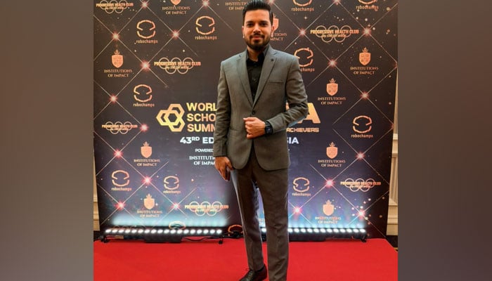 Pakistani entrepreneur Mehroz Munawar has received recognition for his technology venture at the 43rd World School Summit × Cluster of Achievers (COA) 2026, held in Kuala Lumpur, Malaysia. — Geo News