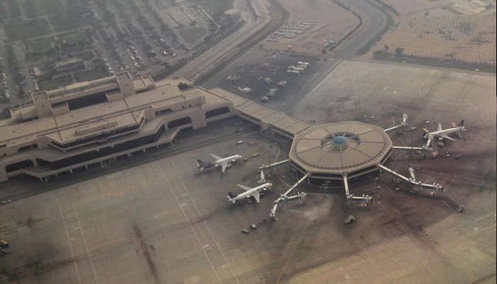 An aerial view of the aeroplane hub at the airport in Karachi, February 3, 2017. — Reuters