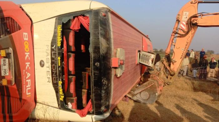 Five killed, more than 27 injured as bus plunges into drain in Hafizabad